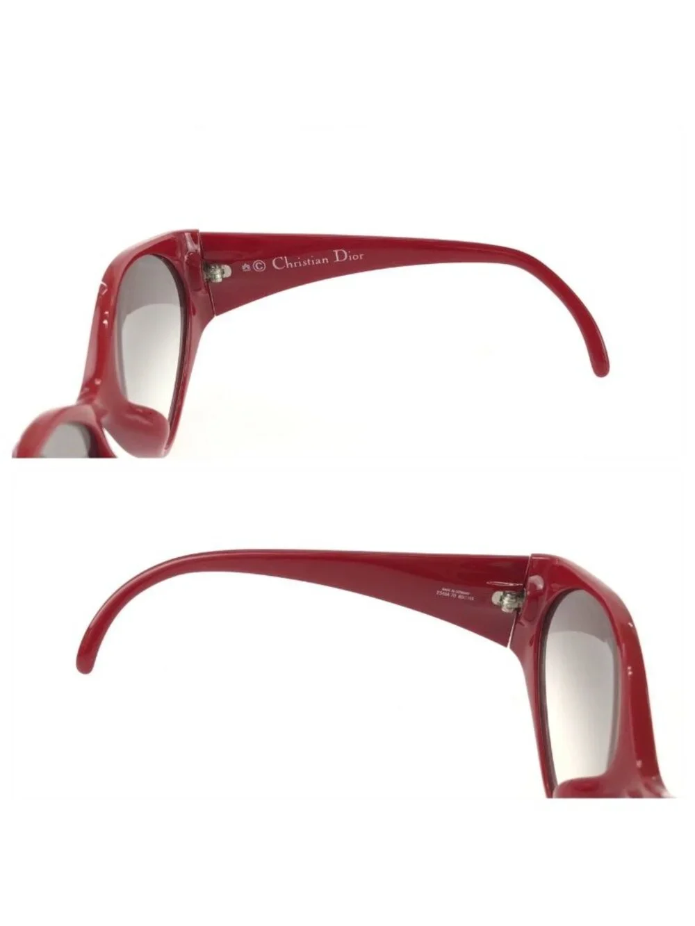Dior Vintage Bicolor Gradient White Gray Red Sunglasses Eyewear
